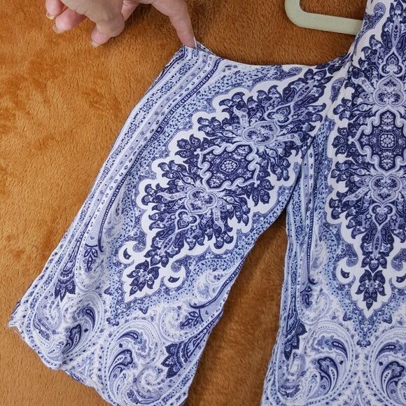 ALICE OLIVIA Womens Dress Size 0 Blue Pullover Mini Cold Shoulder Palace Paisley - Picture 4 of 9